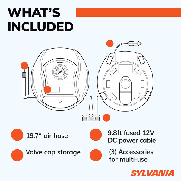 SYLVANIA BASIC Portable Tire Inflator, , hi-res